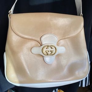 Vintage 1980s Gucci Cream Crossbody Handbag